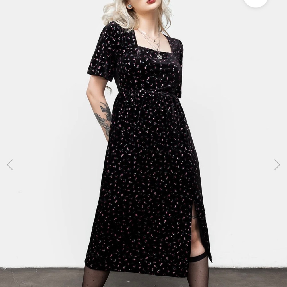 Elegant Black Floral Dress